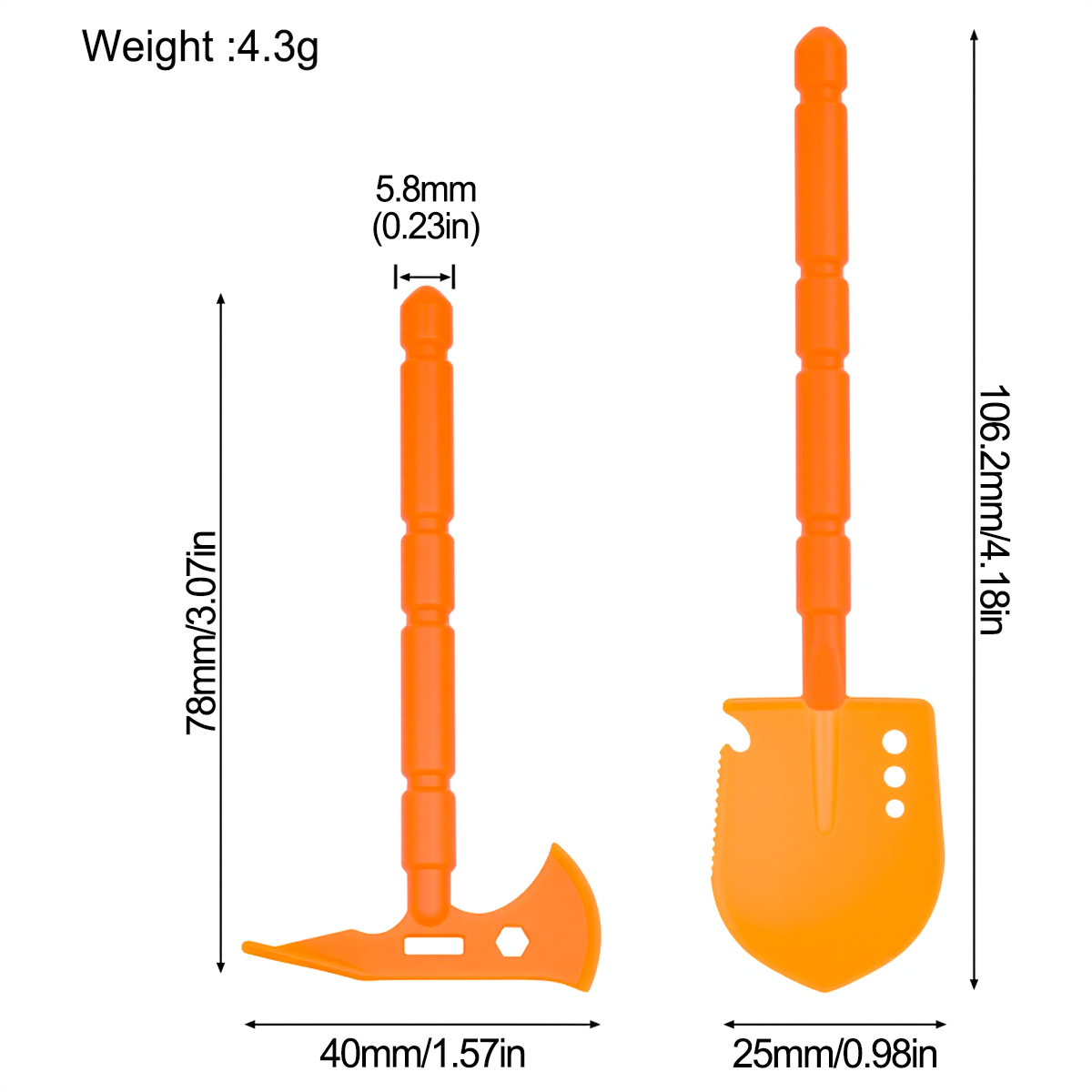 Nylon Shovel & Pickaxe Set - S - Rc Crawler Axle Parts ulasan dan harga