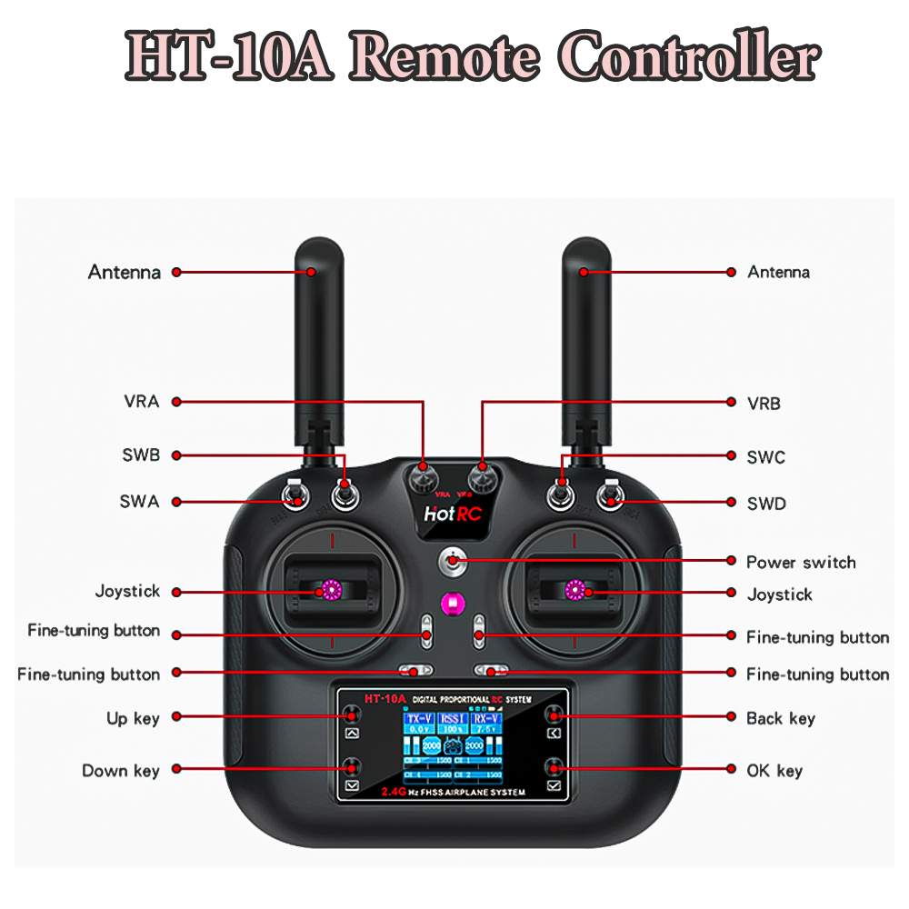 Hotrc Hot rc HT-10A HT10A 2.4G - Drone Rc Parts ulasan dan harga