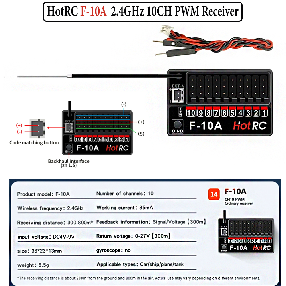 Hotrc Hot rc HT-10A HT10A 2.4G - Drone Rc Parts ulasan dan harga
