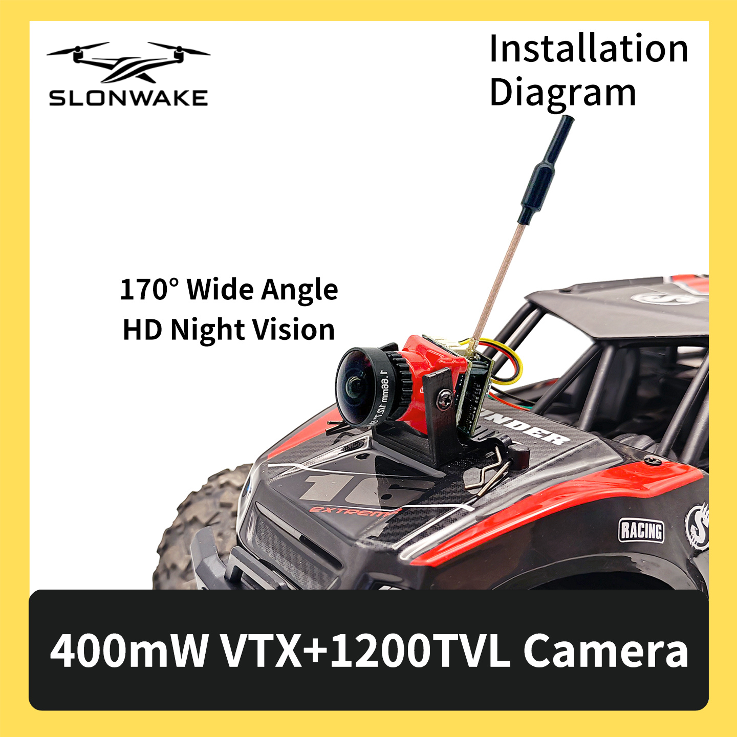 SLONWAKE 5.8G 48CH FPV 400mw V - Drone And Car ulasan dan harga