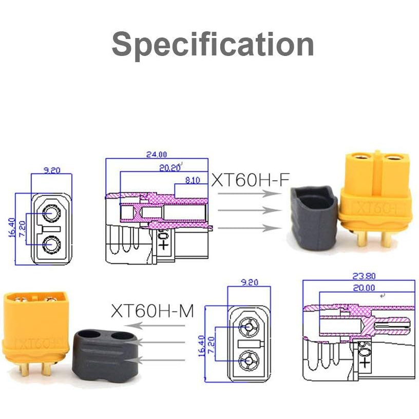 5Pairs XT60H connector plug wi - Drone Rc Link ulasan dan harga